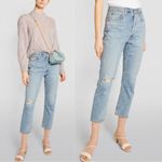 AGOLDE Riley High Rise Straight Crop Denim Jeans in Endeavor Size 30 Distressed Photo 6
