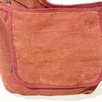 Fossil  Red Corduroy Crossbody Side‎ Bag Velcro Flap Travel Deep Photo 1
