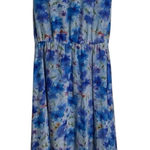 NEW Nara Milano Blue Floral Maxi Silk Dress With Halter Neck US Size 6 Photo 0