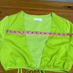 Meshki  Neon Green Tie-Front Blouse Photo 3