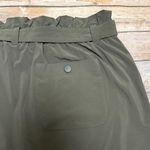 Athleta Arbor Olive Green Grey Paper Bag Skyline Tie Belt Skort 16T 16 Tall New Photo 4