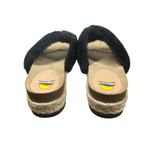 Maui Island Black Faux Fur Platform Wedge Slide Sandals Slippers Cork Footbed 10 Photo 4