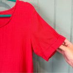 Rosemarine Made In Italy 100% Linen Red Embroidered Eyelet Hem Dress Size Medium Photo 2