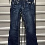 Y Jeans Los Angeles Women Y2K Flare Leg Bling Jeans Embelished Pockets Size 7/8 Blue Photo 2