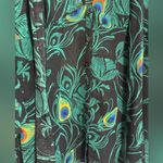 Torrid Women’s Tie Neck Button Front Princess Sleeve Peacock Sheer Blouse Size 3 Photo 4