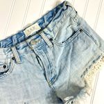 Free People  We The Free Daisy Chain Lace Trim Distressed Denim Shorts 714 Photo 1