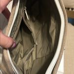 Ecco White and Grey Leather and Suede Shoulder Bag Photo 2