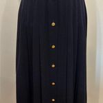 VTG 70s/80s JH Collectible Women’s Sz:12 Navy Blue Maxi Long Wool Pleated Skirt. Photo 0