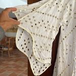 Free People  Dot To Dot Eyelet Top Split Bell Sleeve Poncho Shirt Size S Photo 2