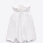 Zara dress mini crochet balloon lace sundress white boho vacation casual summer Size L Photo 8