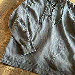 Aerie  oversize Boho hooded pull over dark wash gray Photo 2