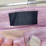 NWT RtA Kiki 100% Lambskin Leather Flare Cropped Pants In Purple Haze $1195 Size 25 Photo 3