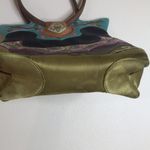OOVOO silk and leather hand embroidered shoulder bag tote purse Photo 10