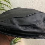 Vintage Unisex Grunge Emo Black Leather Duck Bill Flat Newsboy Cabbie Baker boy hat cap beret #biker #motorcycle #gothic 90s/2000s Y2K Made in USA Genuine Leather Photo 3