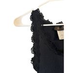 Rosemunde Black Lace Scalloped Trimmed Fitted Ribbed Tank Top Women Sz L Size L Photo 2