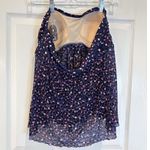 Kona Sol  Blue Animal Print Twist‎ Front Tummy Control Tankini Swim Top Photo 3