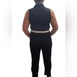 Uniq New Women's Black & White Collared 90s Style Jumpsuit With Pockets & Belt Size M Photo 2