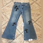 Austin Landing Gothic Crosses Flare Leg Blue Jeans Size undefined Photo 9