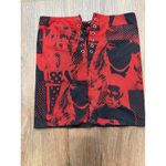 Edikted  Red Black Graphic Lace Up Mini Skirt  missing lace vintage Photo 1