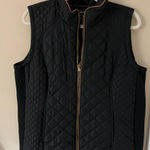 Jason Maxwell  Black Quilted Outerwear with Brown Trim Size Large Photo 0