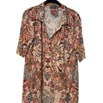 Johnny Was Pink Floral Jungle Paisley Polo Swing Tee Size Medium Photo 2