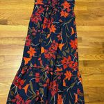 Clover & Sloane Womens 10 Blue Floral Tropical Square Neck Babydoll Midi Dress Photo 5