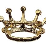 Vintage Style Princess Crown Brooch Pin Aurora Borealis Rhinestones Gold Tone Photo 5