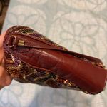 Whiting & Davis Vintage  Purse Plum Metallic Leather Chevron Crossbody Bag Photo 6