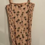 Robin-K  Tan Beige Palm Tree Novelty Print Mini Dress Size Medium NWT Photo 4