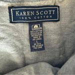 Karen Scott  Denim 100% Cotton Sleeveless dress pockets NWT size L . Photo 4