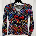 Alberto Makali  Multicolor Long Sleeves Top Sz S Photo 0