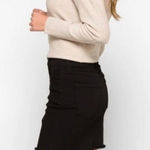 Just Black Just‎ Black Size M Tatiana A-Line Denim Mini Skirt Black Frayed Stitch Fix NWT Photo 0