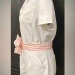 SheIn shortsleeved White Jean Romper - size small Photo 2
