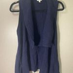 Talbots small pocket Navy Blue Open Front Sweater knit Vest Photo 0