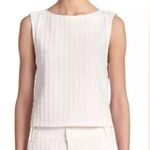 Alice + Olivia Eryn Check Jacquard Textured Knit White Exposed Zip Crop Top Photo 0