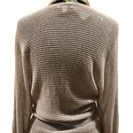 Cache Knit Silver Metallic Peek A Boo Faux Wrap Top New Banded Bottom $98 NWT Photo 15