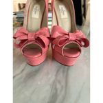 Valentino Garavani Bubblegum Pink Bow Platform Peep Toe Heels Size 6 Photo 12