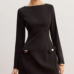 Commence Commense Black Casual Plain Slim Short long sleeve Dress Small NWT    1 Photo 0