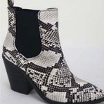 Bamboo Snakeskin Chunky Heel Slip on Bootie Photo 1