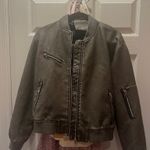 Grey Faux Leather Jacket Size L Photo 1