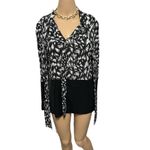 Derek Lam  10 CROSBY Designer Feather Two Tone Top Lightweight Blouse Sz US 0 XS Photo 4