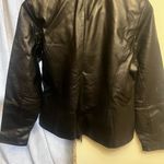 George Women's Black Leather Jacket Size M Photo 7