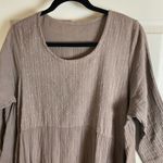 Gauze Brown front pockets Women's dress 100% Cotton Tan Size undefined Photo 3