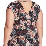 Halogen Blouse Floral Double V-Neck Woven Cap Sleeve Top Sz 3X NWT Summery Photo 1