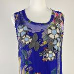 Johnny Was $490 NWOT  Biya Mazzini Sheer Mesh Tiered Dress Embroidered Beaded XS Photo 7