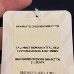 Fabletics  SWIM BOTTOM size L brand new color black waist 30” flat elastic Photo 2