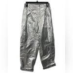 NEW Free People FP Movement Mesmerize Me Shine Pants Size SMALL Silver Photo 4