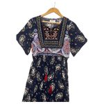 Anthropologie  Kindred Dress Womens Medium Blue Boho Paisley Maxi Embroidered Photo 5