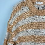 Madewell Peach Tan Baez Striped Relaxed Fit Knit Cotton Wool Long Sleeve Sweater Photo 6