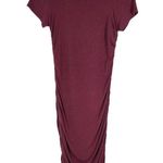 Calvin Klein Burgundy T-Shirt Dress with Side Drawstring Size 6 Oxblood Dress Photo 0